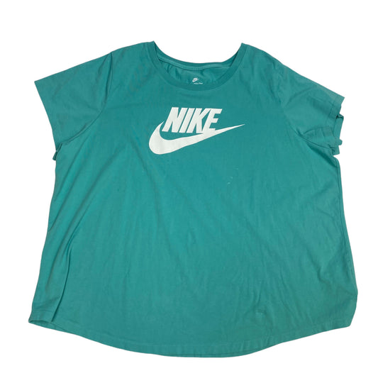 Athletic Top Short Sleeve By Nike In Green, Size: 3x