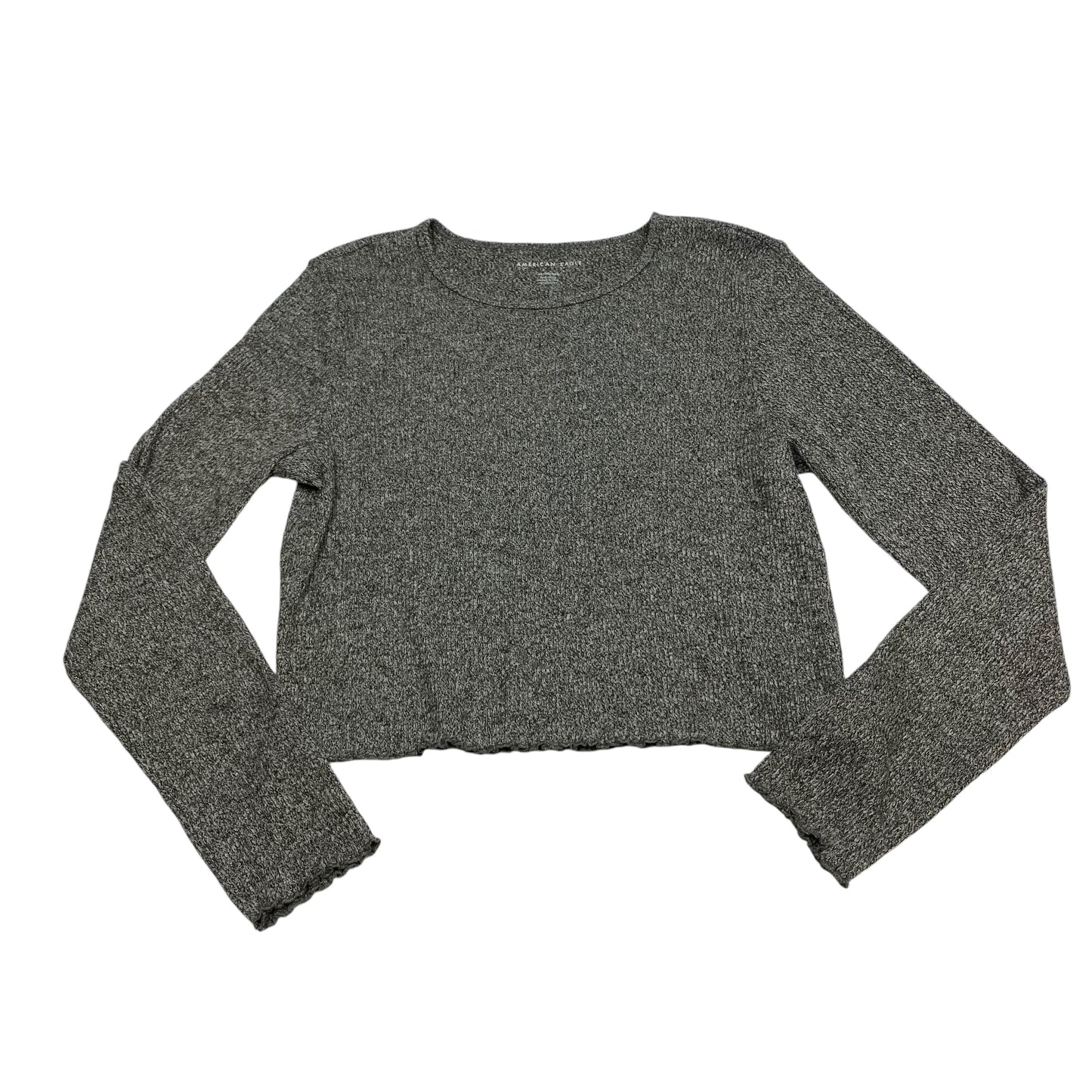 Top Long Sleeve Basic By American Eagle In Grey, Size: Xl