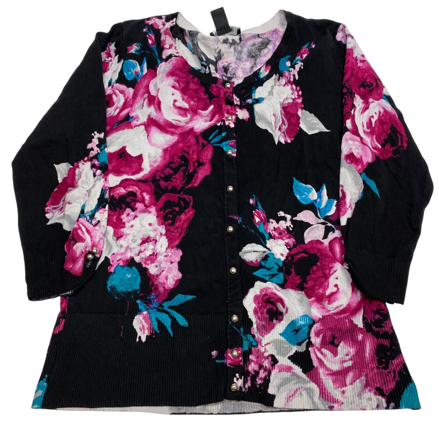 Cardigan By White House Black Market In Black & Pink, Size: M