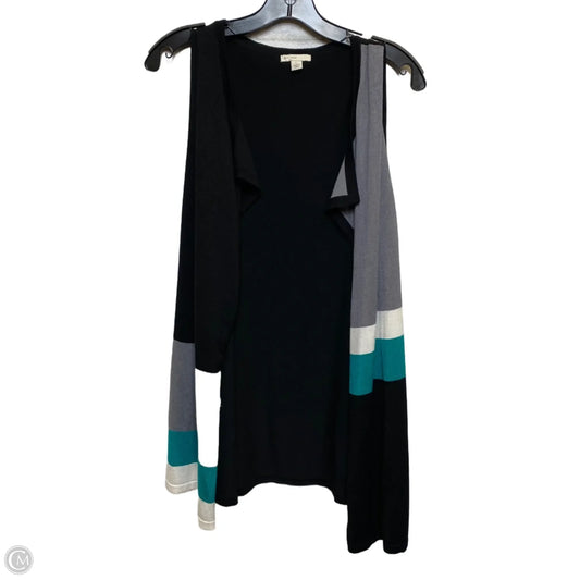 Vest Sweater By Cato In Black & Grey, Size: L
