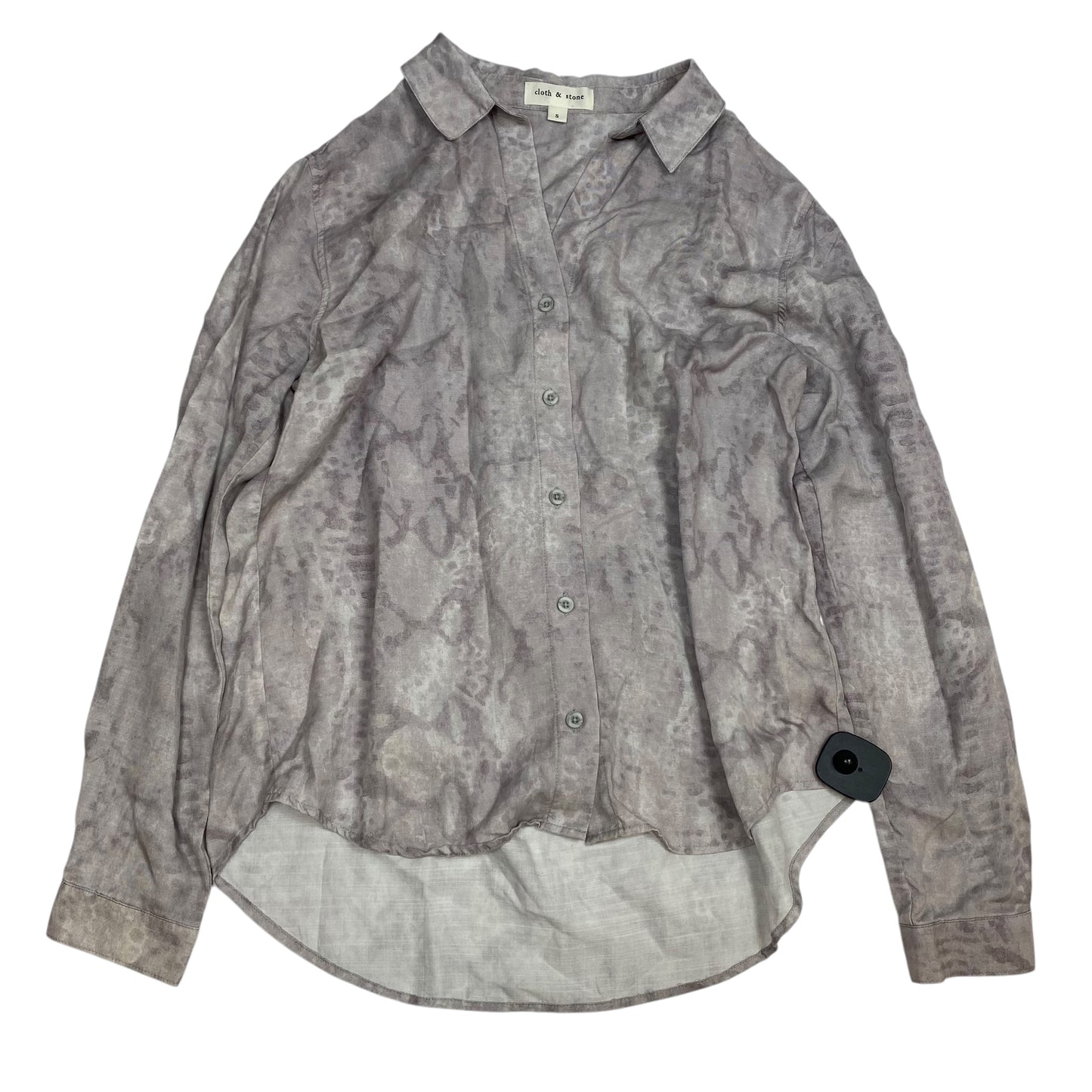 Top Long Sleeve By Cloth & Stone In Grey, Size: S