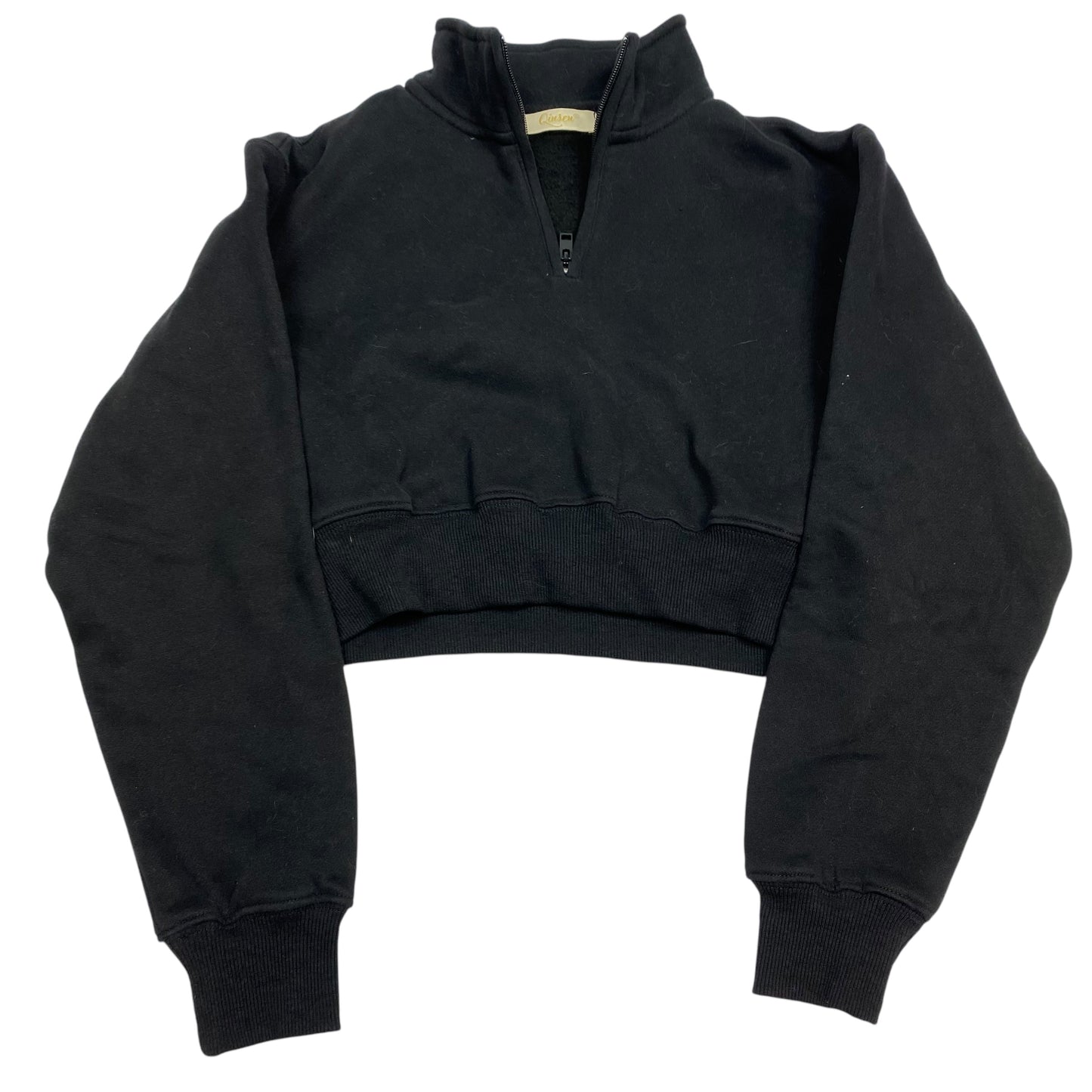 Sweatshirt Collar By Qinsen In Black, Size: S