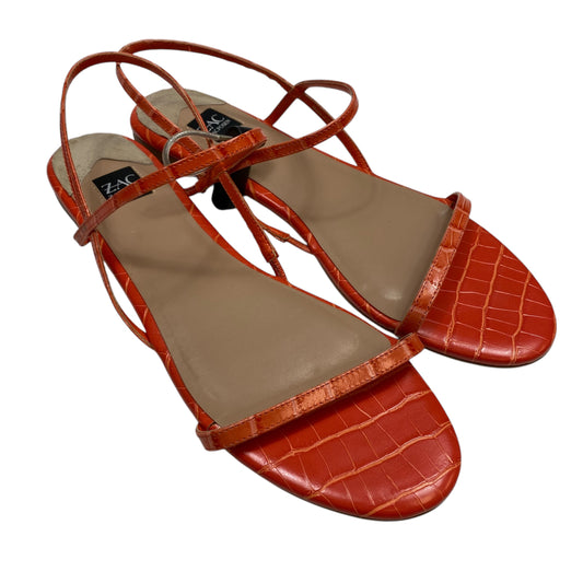 Sandals Designer By Zac By Zac Posen In Orange, Size: 9.5