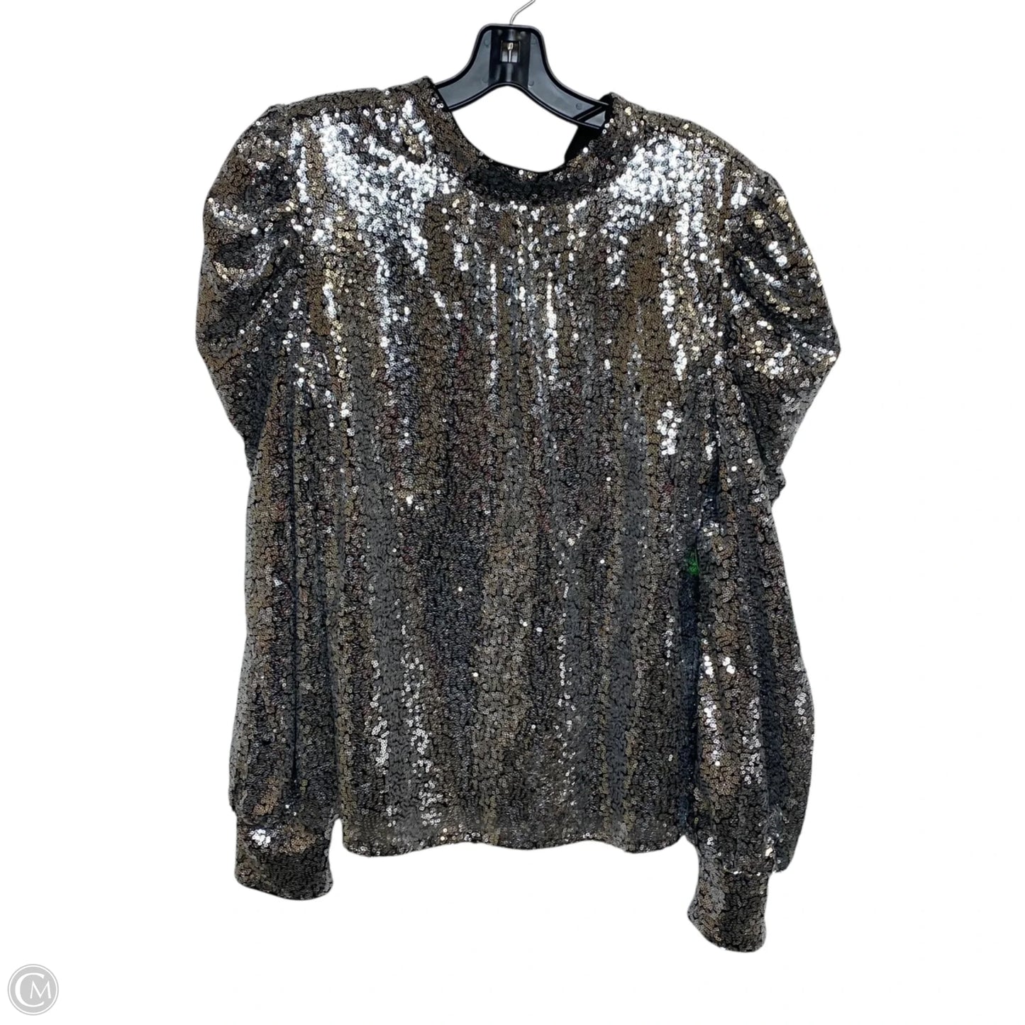 Blouse Long Sleeve By Flying Tomato In Silver, Size: M