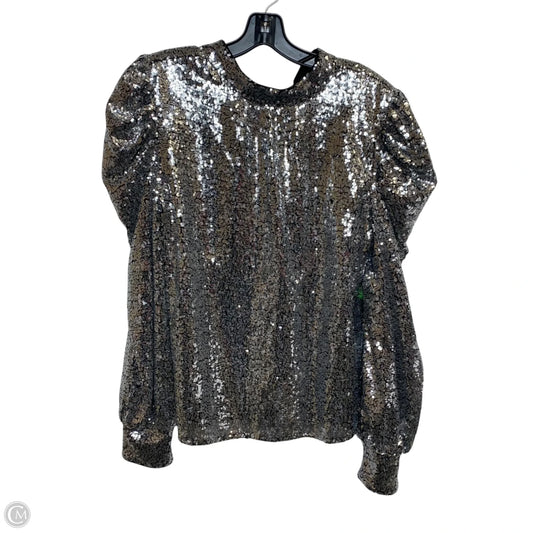 Blouse Long Sleeve By Flying Tomato In Silver, Size: M