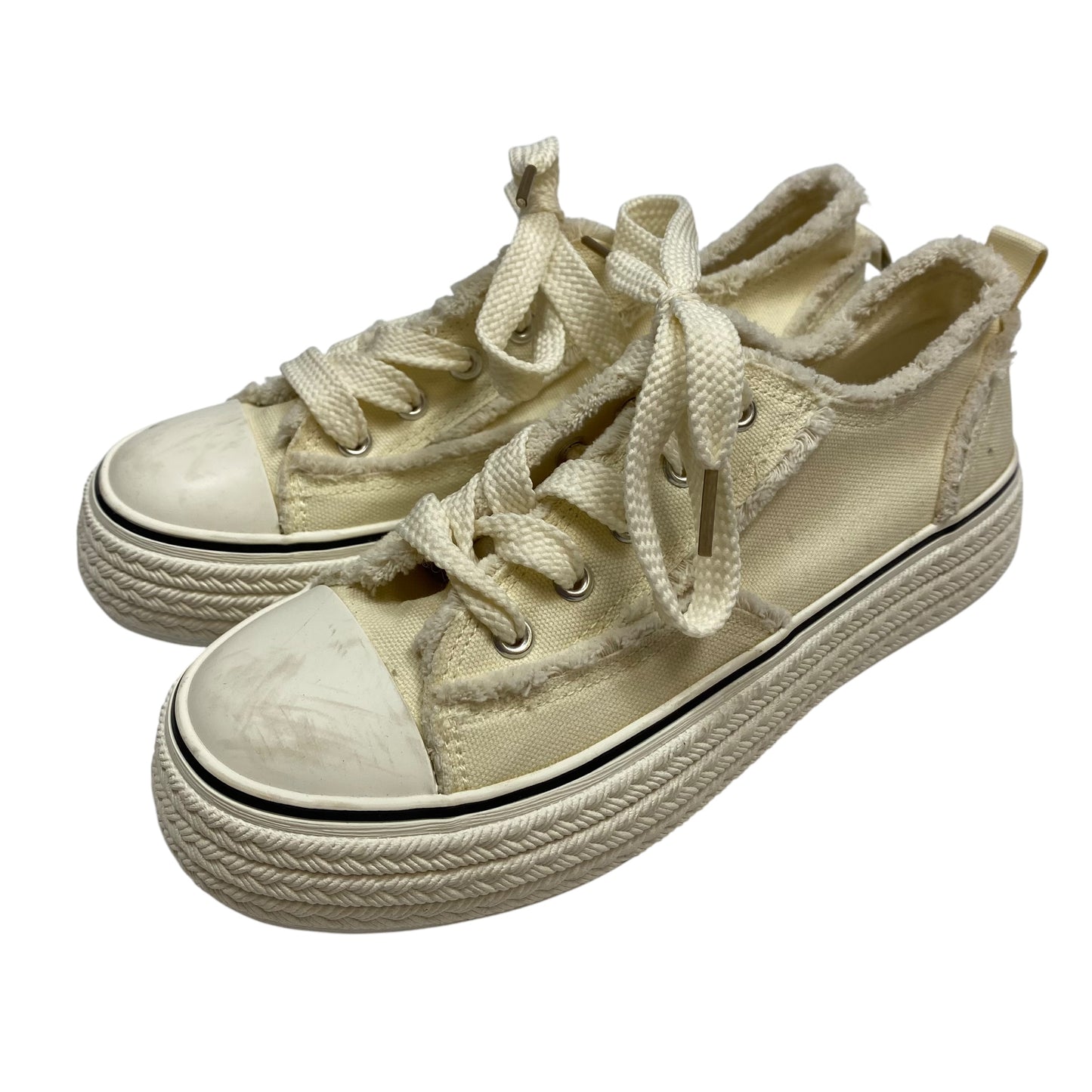 Shoes Sneakers Platform By Clothes Mentor In Cream, Size: 9.5