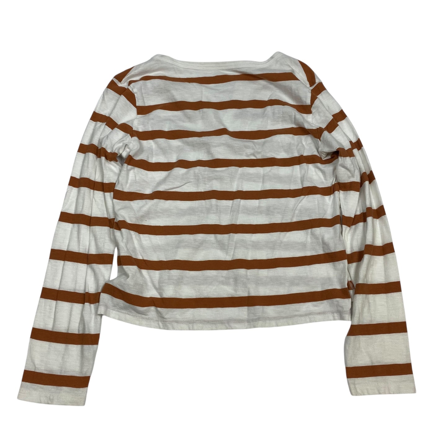 Top Long Sleeve By Aerie In Brown & White, Size: S