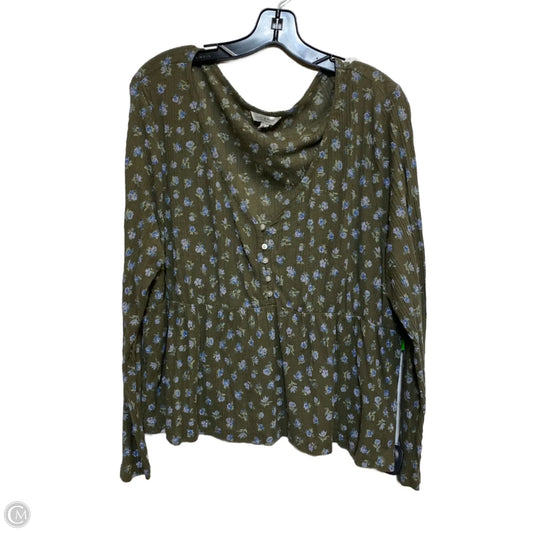 Top Long Sleeve By Lucky Brand In Green, Size: Xl