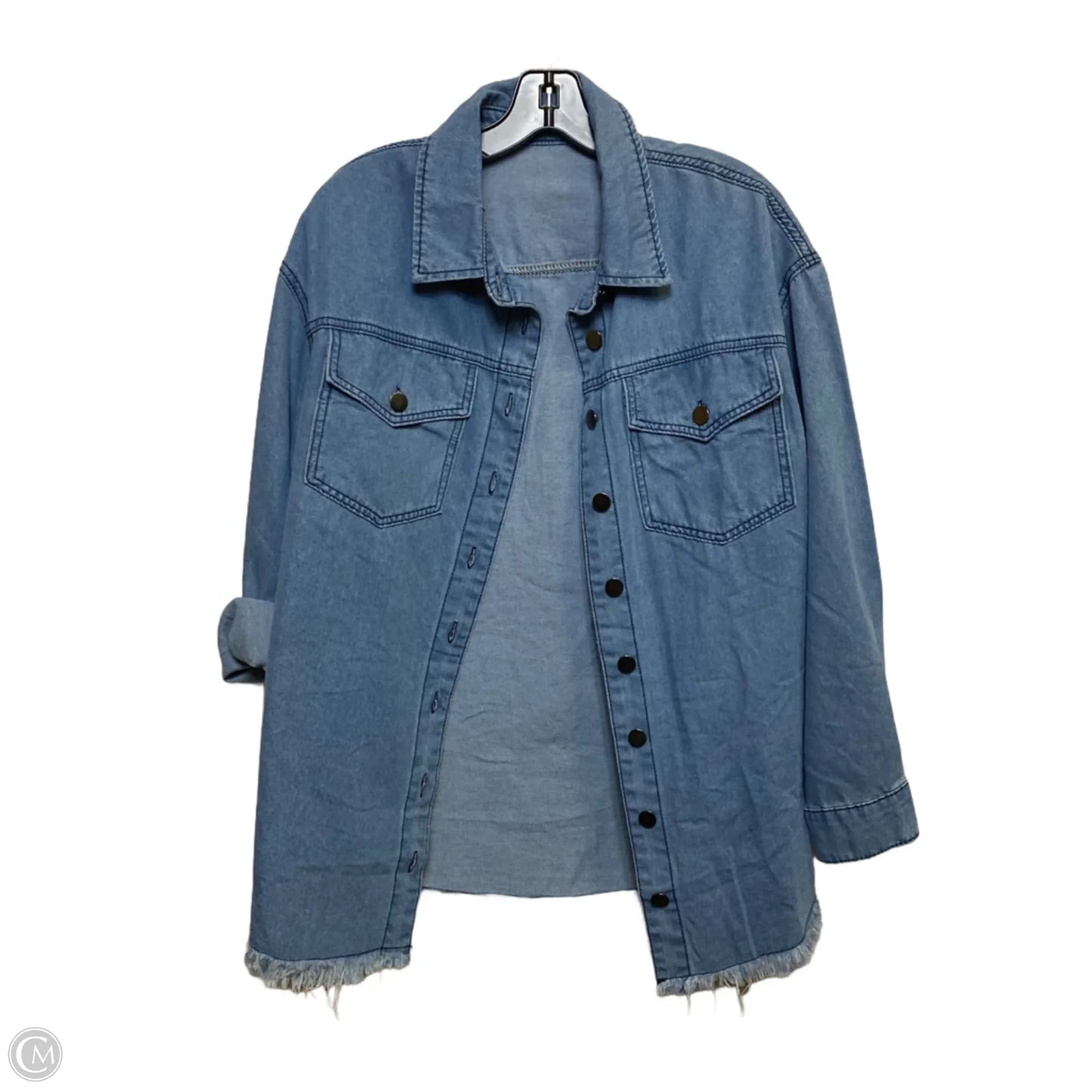 Jacket Shirt By Cmf In Blue Denim, Size: S