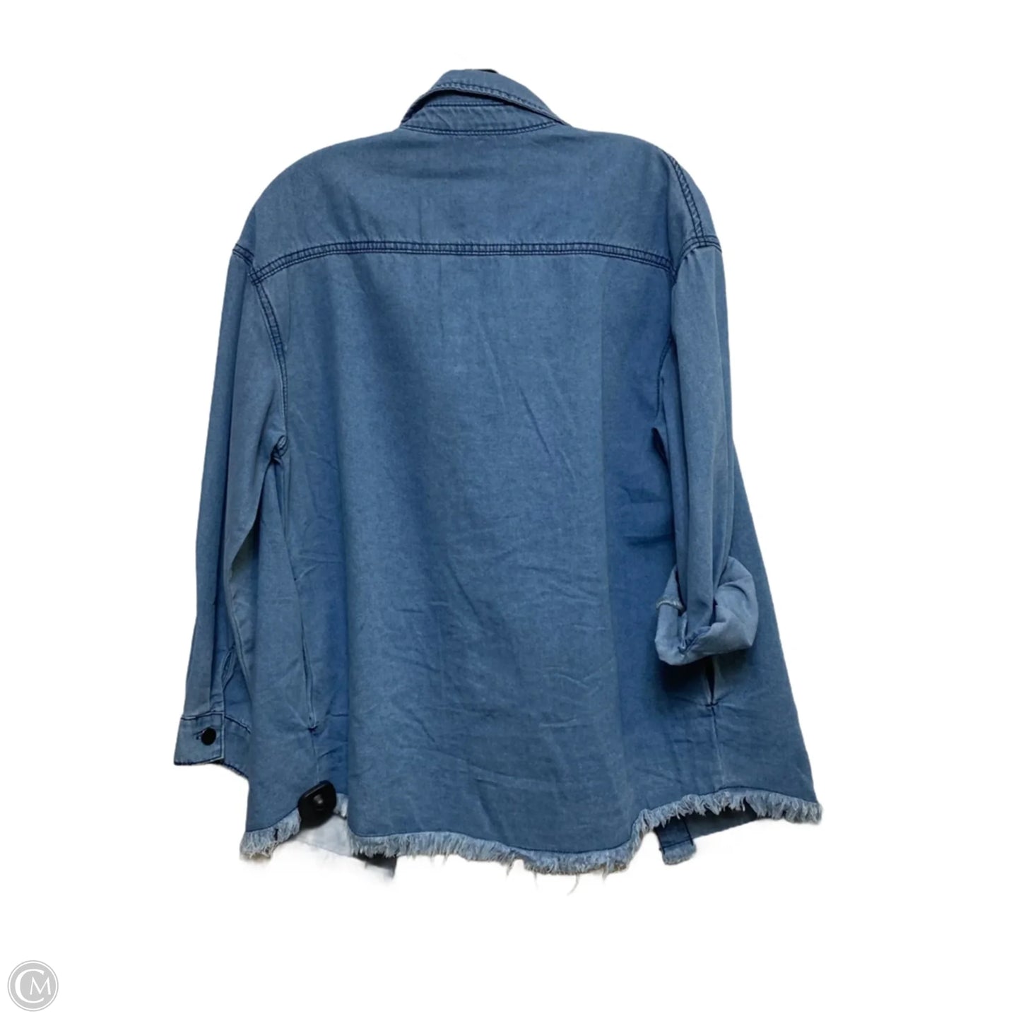 Jacket Shirt By Cmf In Blue Denim, Size: S