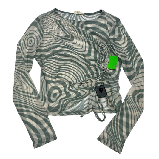 Top Long Sleeve By Meraki In Cream & Green, Size: L