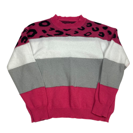 Sweater By Cmf In Pink & White, Size: M