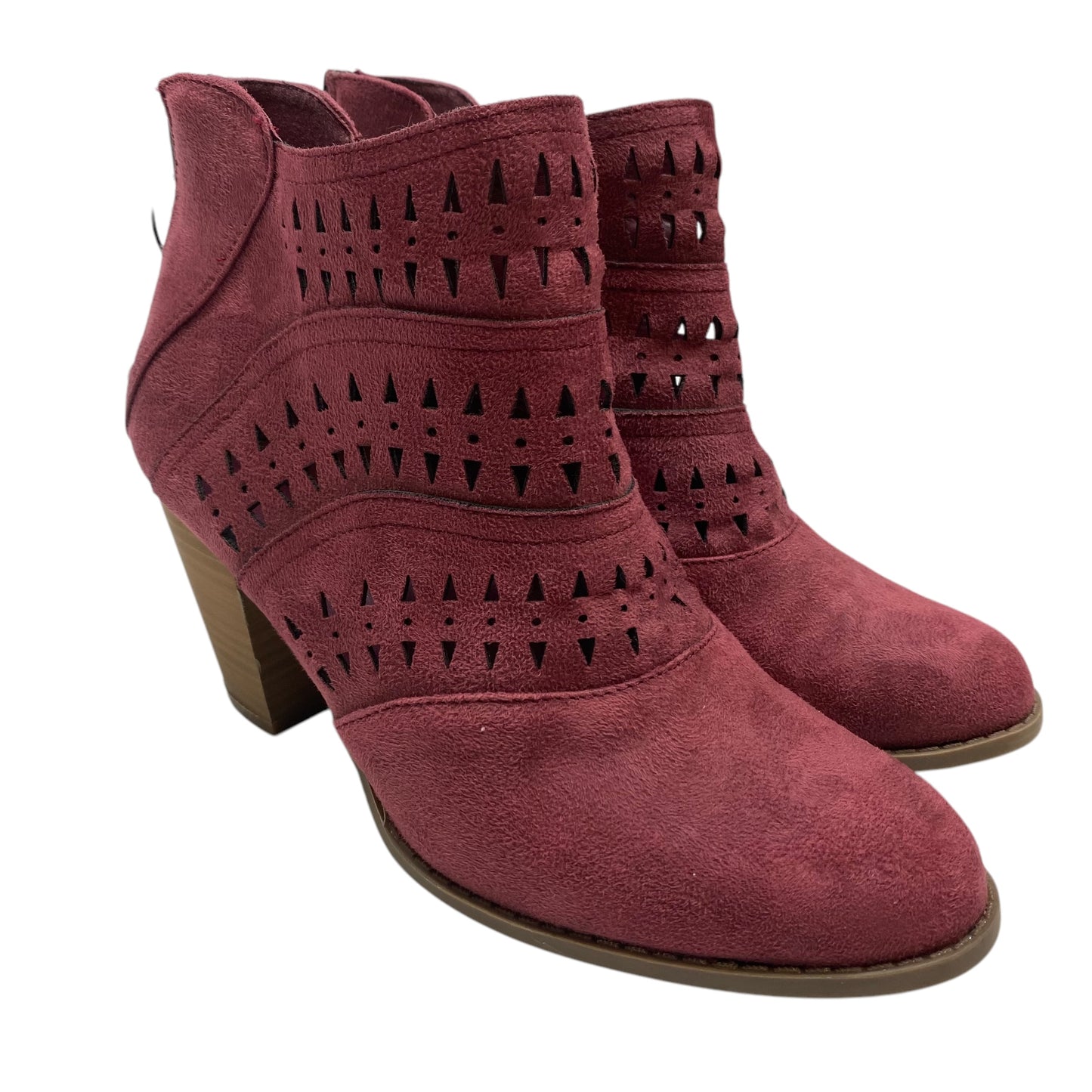 Boots Ankle Heels By Diba In Red, Size: 10