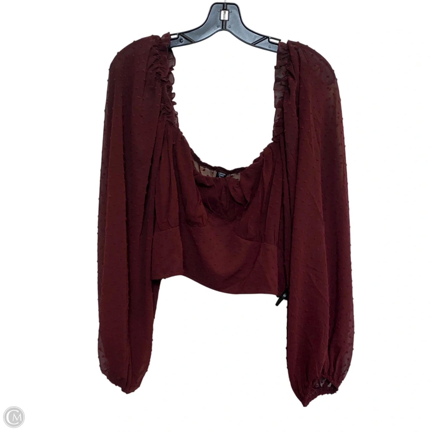 Top Long Sleeve By Loness In Red, Size: 3x