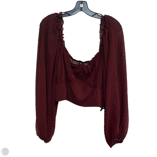 Top Long Sleeve By Loness In Red, Size: 3x