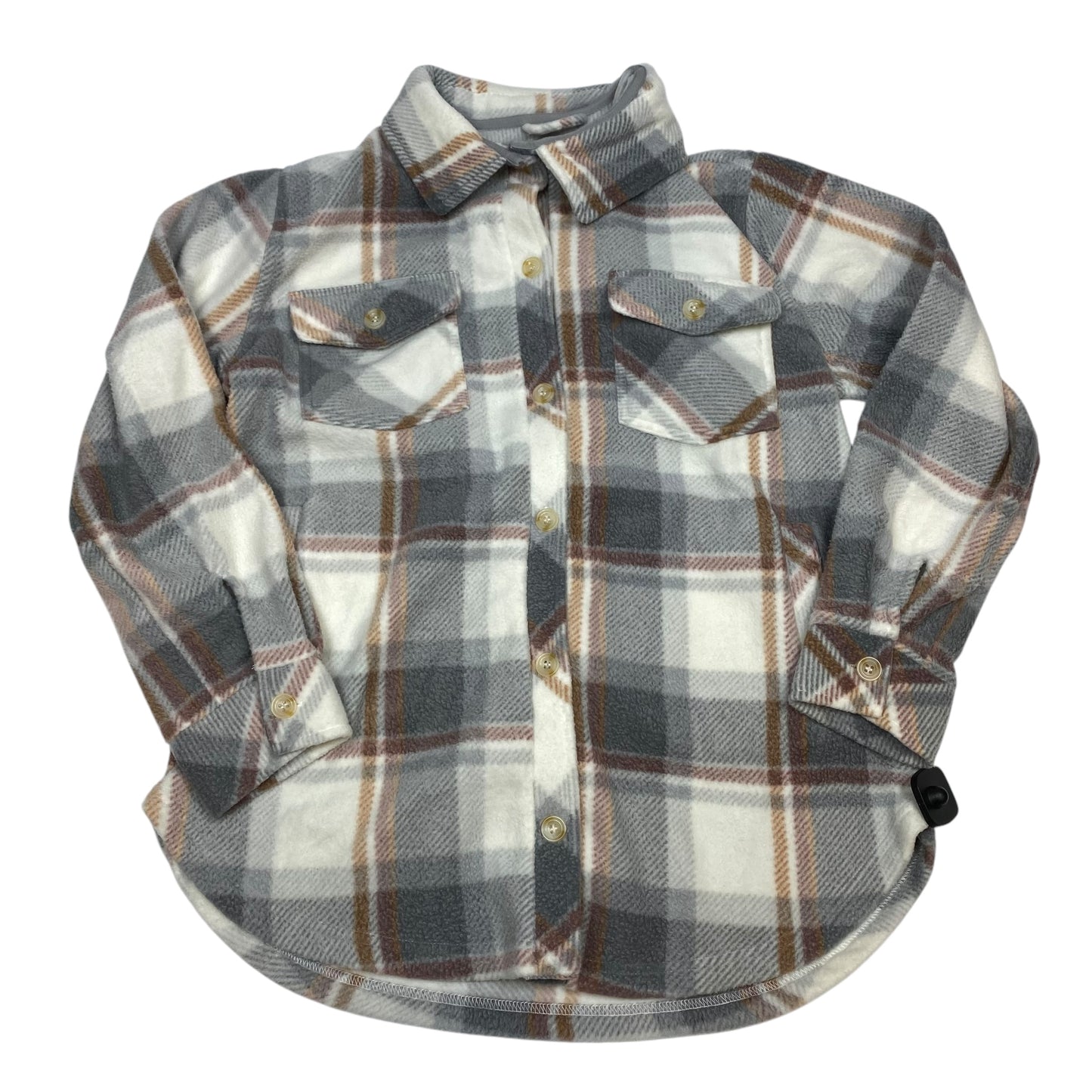 Jacket Shirt By Thread And Supply In Cream & Grey, Size: M