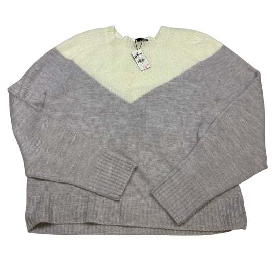 Sweater By Express In Cream & Purple, Size: L