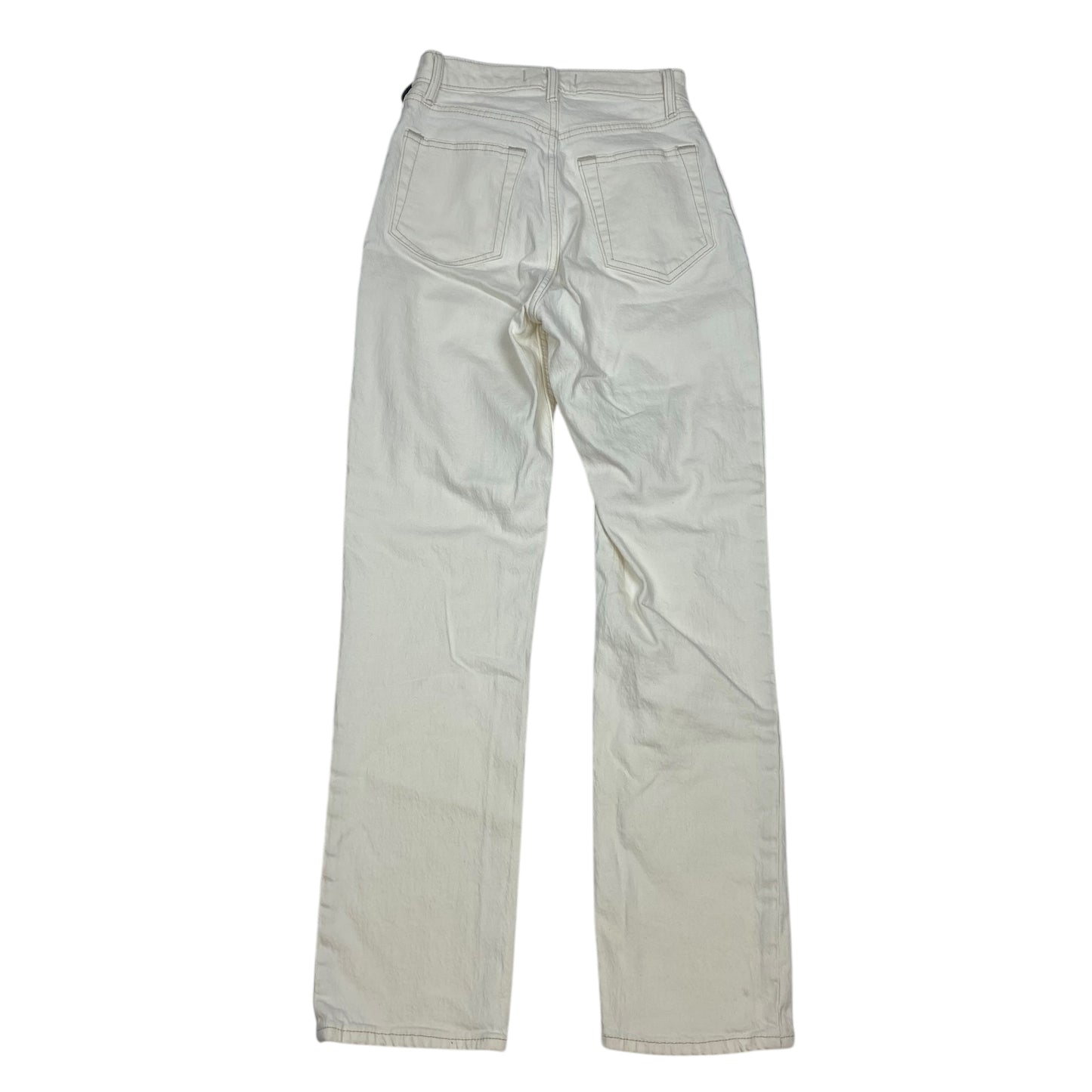 Jeans Straight By Abercrombie And Fitch In Cream Denim, Size: 2