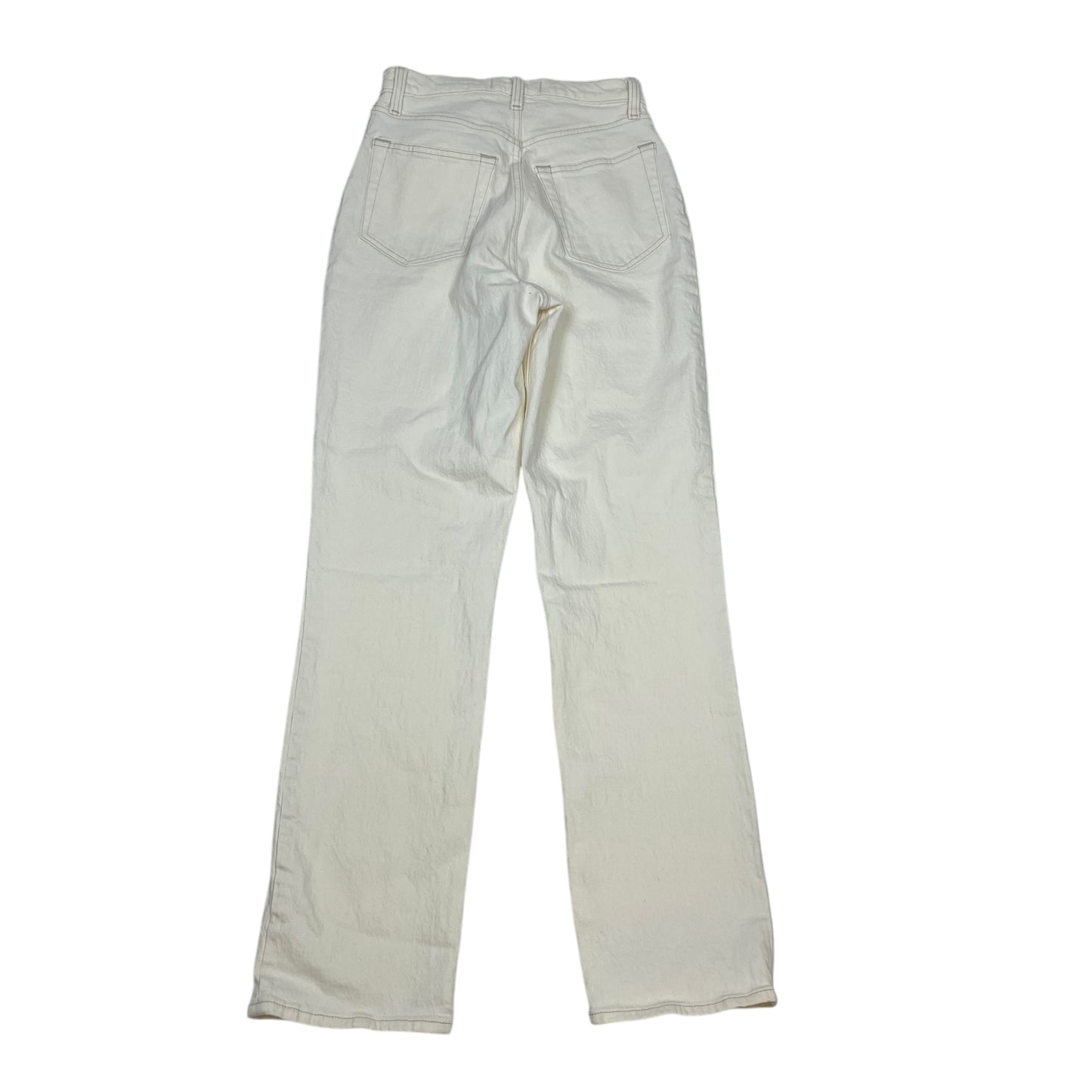 Jeans Straight By Abercrombie And Fitch In Cream Denim, Size: 2