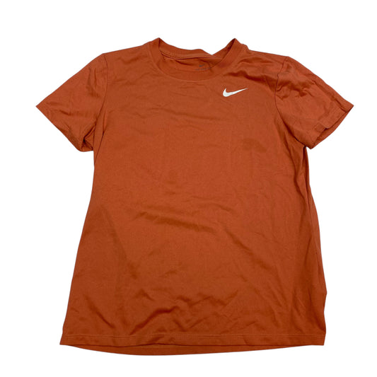 Athletic Top Short Sleeve By Nike In Orange, Size: M