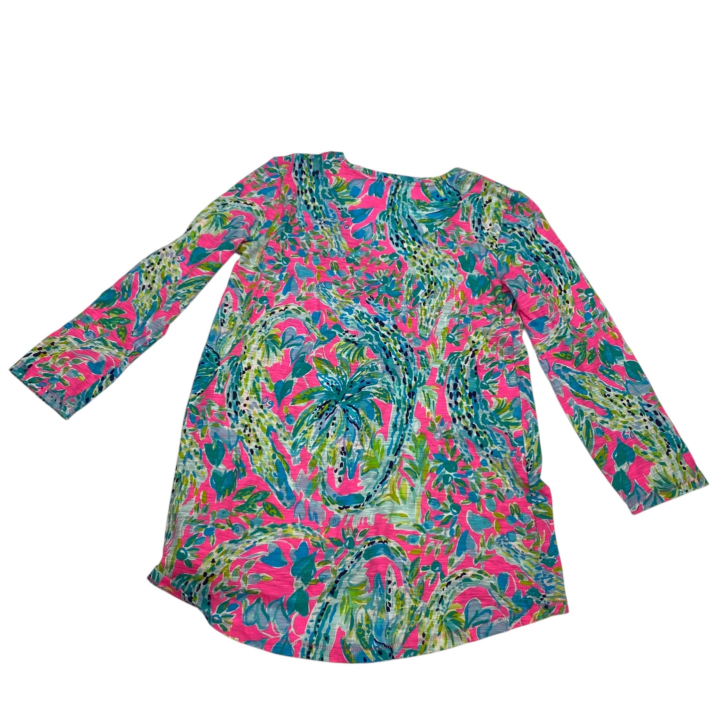 Top Long Sleeve Designer By Lilly Pulitzer In Blue & Pink, Size: Xxs