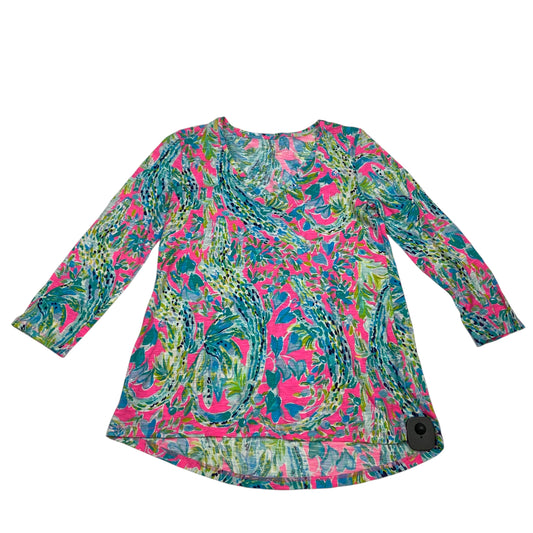 Top Long Sleeve Designer By Lilly Pulitzer In Blue & Pink, Size: Xxs