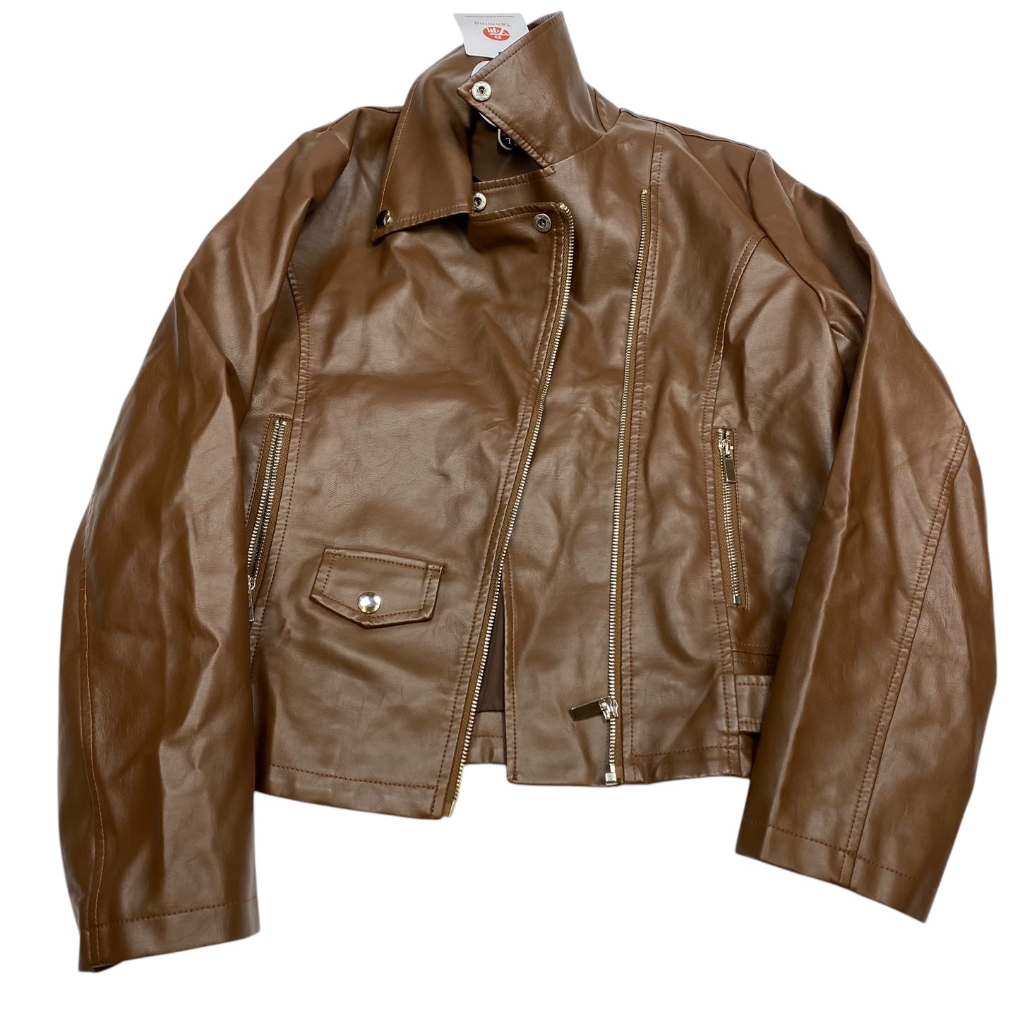 Jacket Moto By Tanming In Brown, Size: M