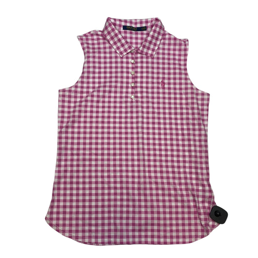 Top Sleeveless Basic By Polo Ralph Lauren In Pink & White, Size: M