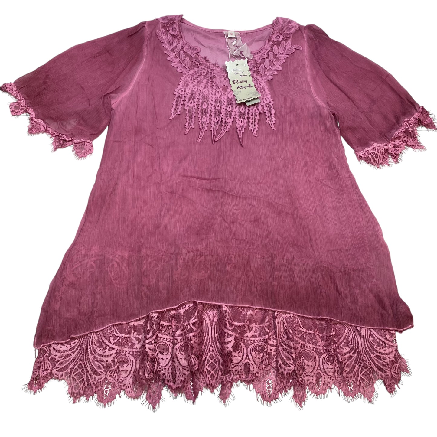 Tunic Short Sleeve By Pretty Angel In Pink, Size: S