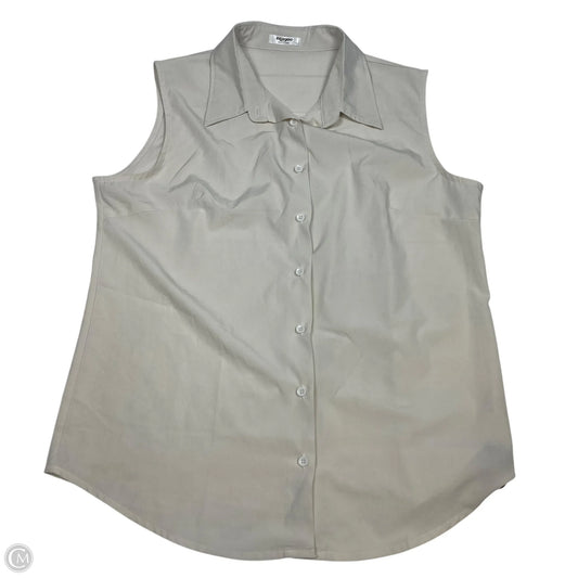 Top Sleeveless By Zeagoo In Cream, Size: Xl