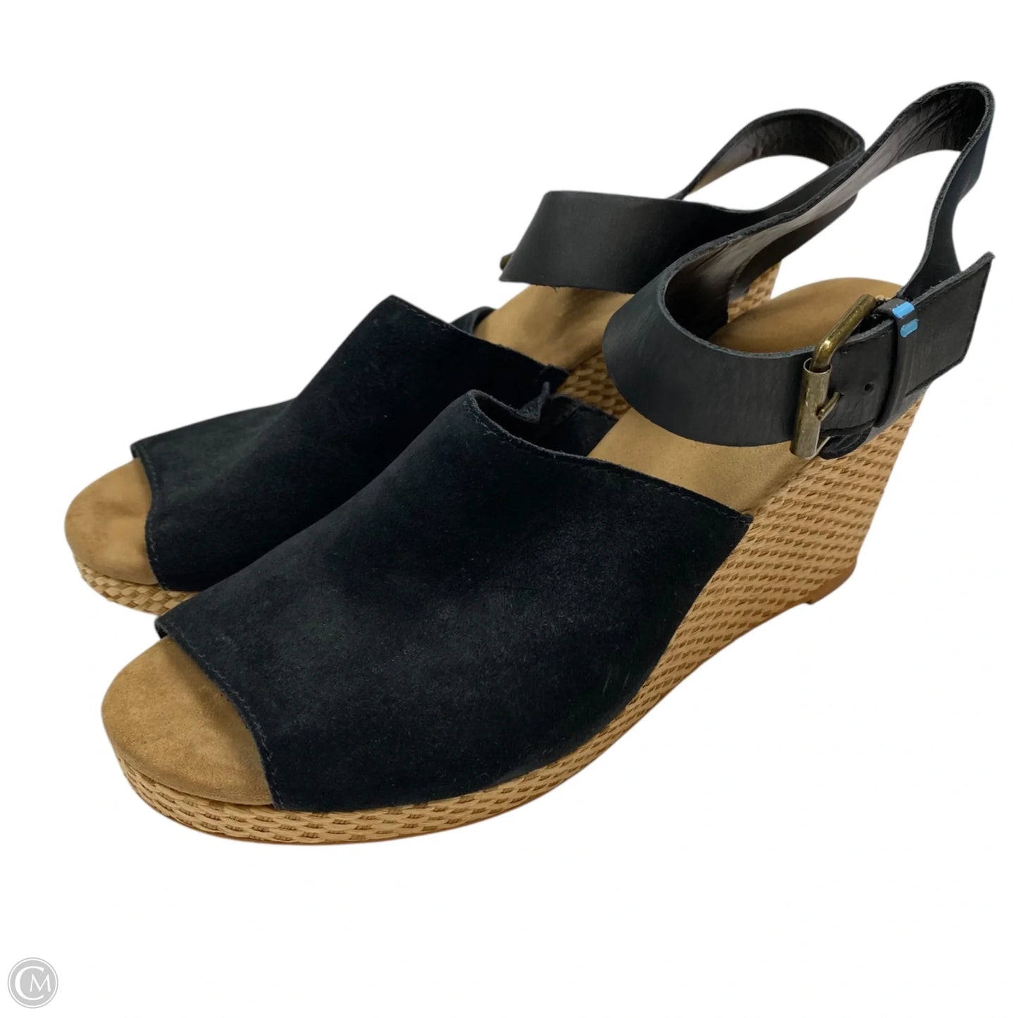 Sandals Heels Wedge By Toms In Black, Size: 10