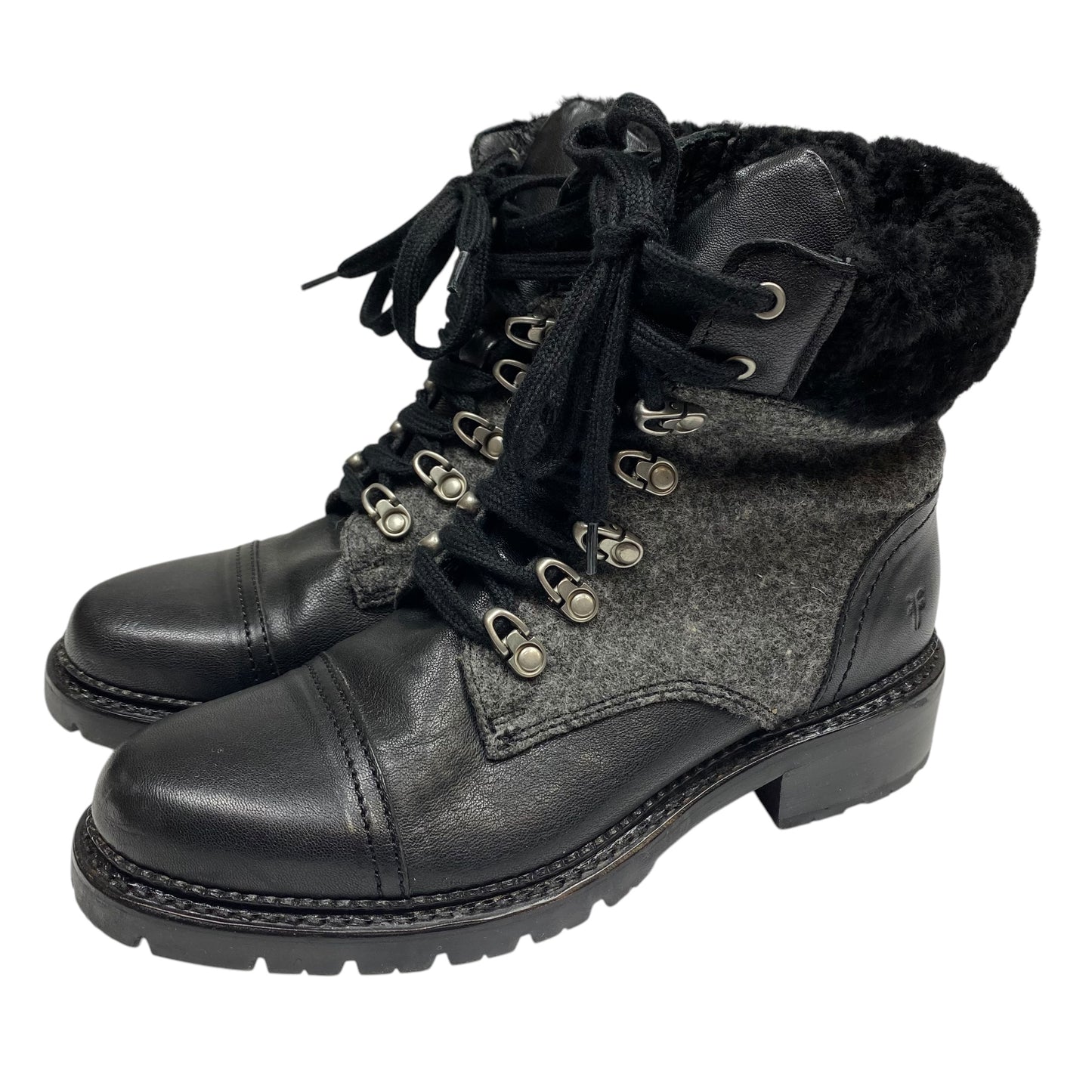 Boots Designer By Frye In Black & Grey, Size: 8