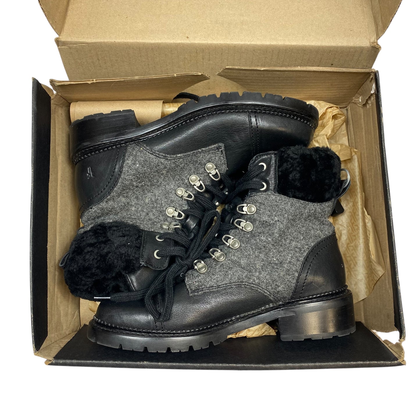 Boots Designer By Frye In Black & Grey, Size: 8