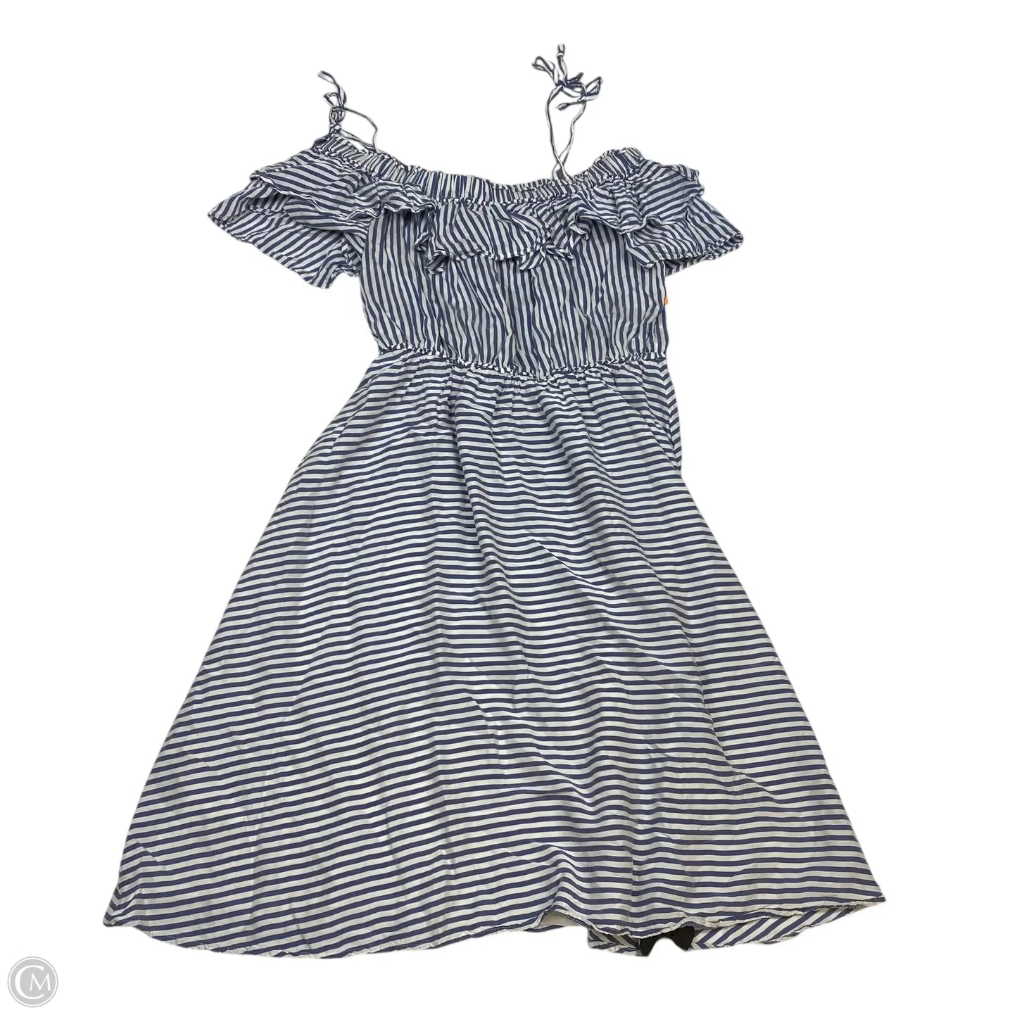 Dress Casual Midi By Loft In Blue & White, Size: S