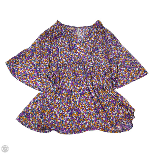 Top Short Sleeve By Dear Scarlett In Orange & Purple, Size: Xl