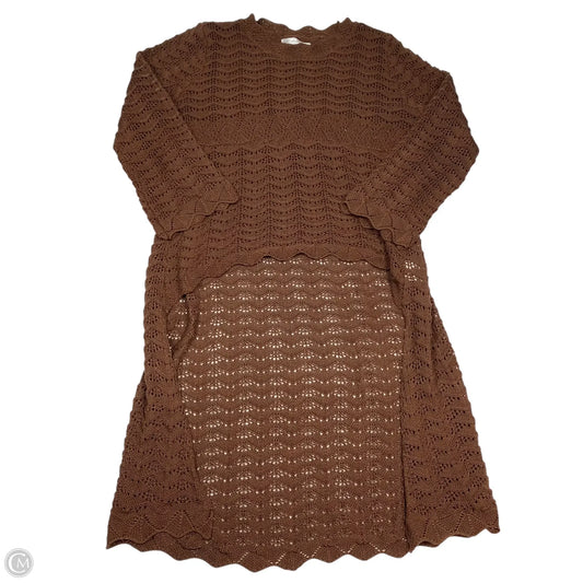 Sweater By Knit Mix In Brown, Size: L