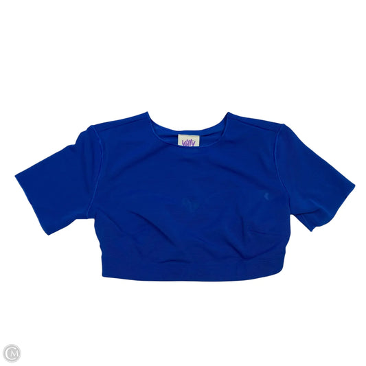 Athletic Top Short Sleeve By Yitty In Blue, Size: M