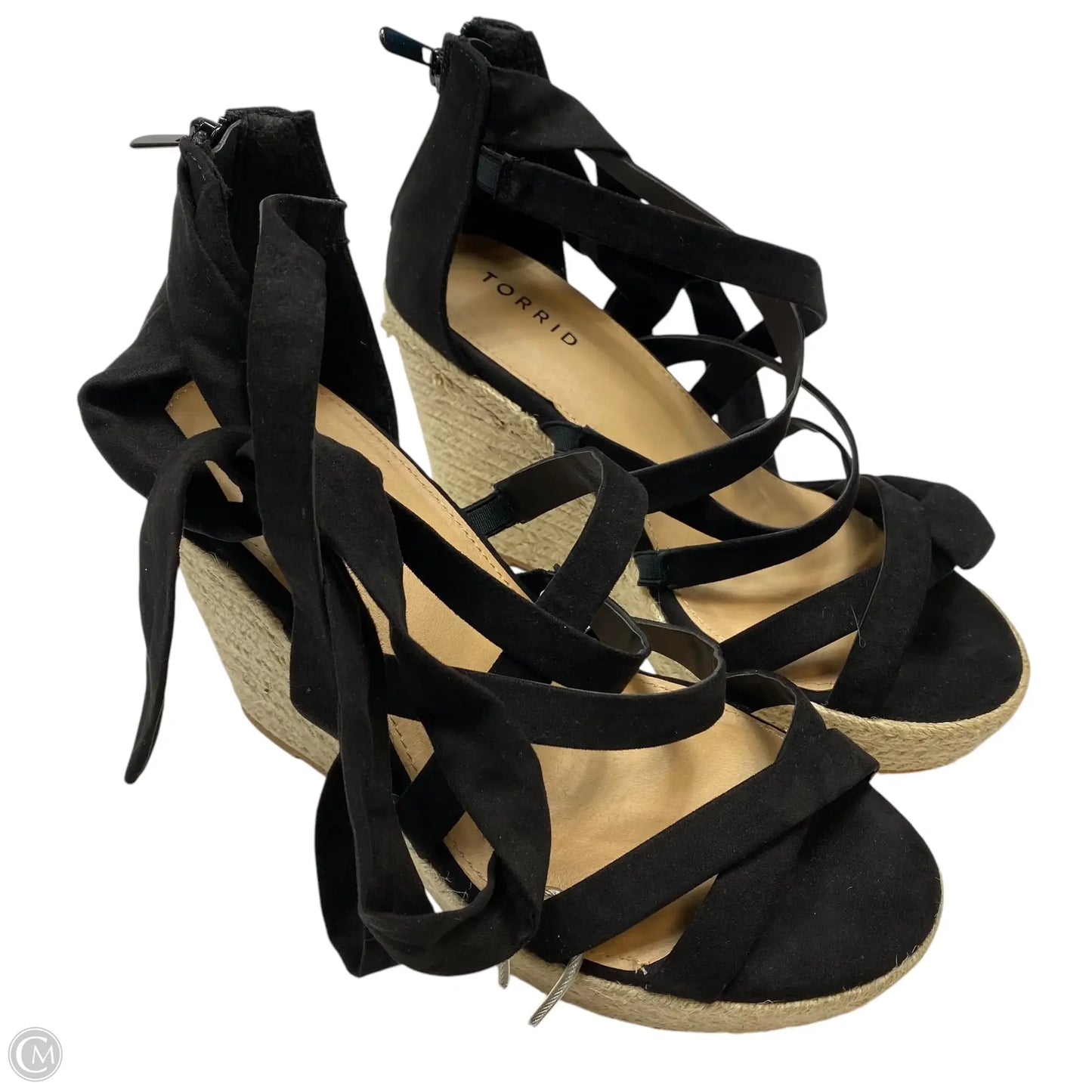 Sandals Heels Wedge By Torrid In Black, Size: 9