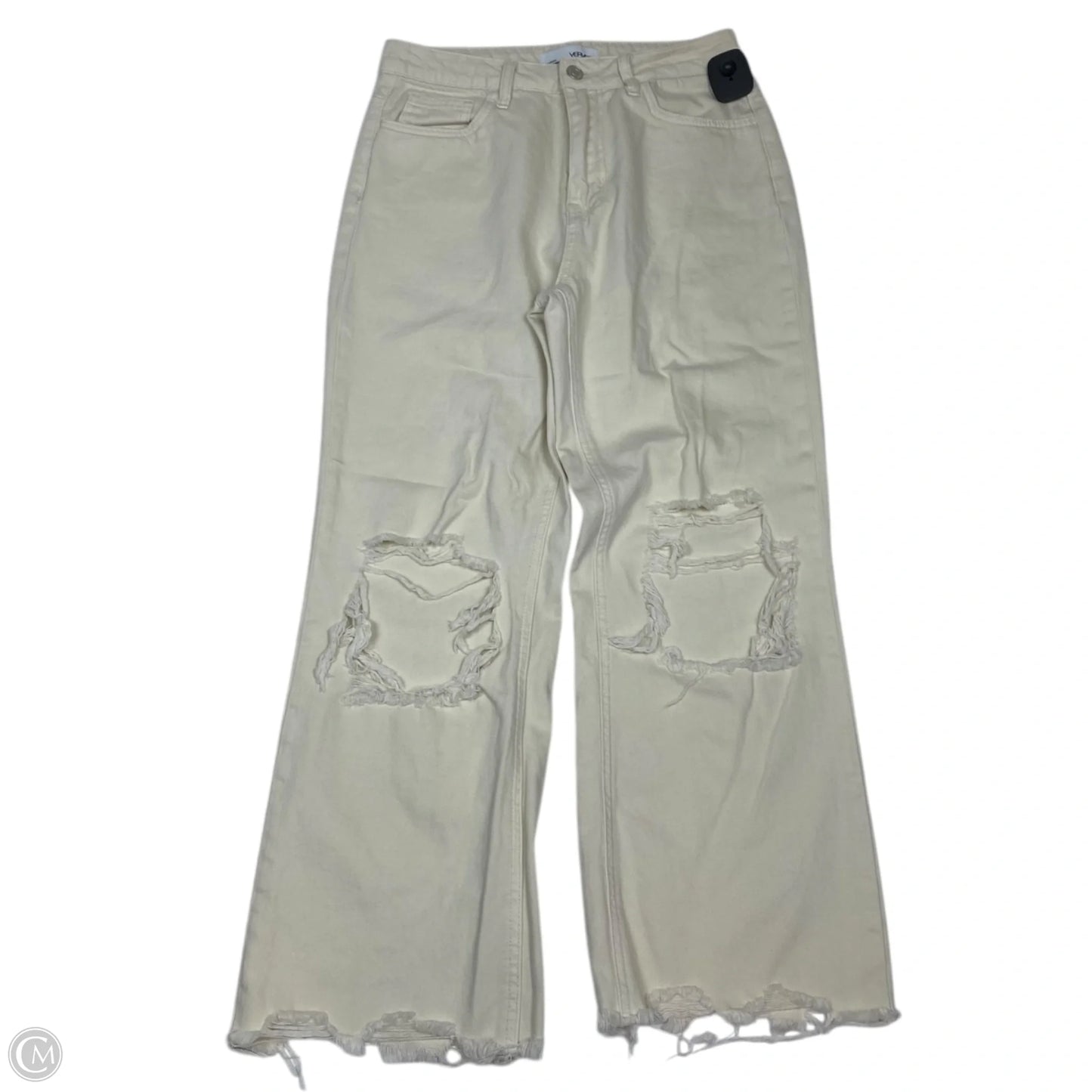 Jeans Cropped By Vervet In Cream Denim, Size: 2