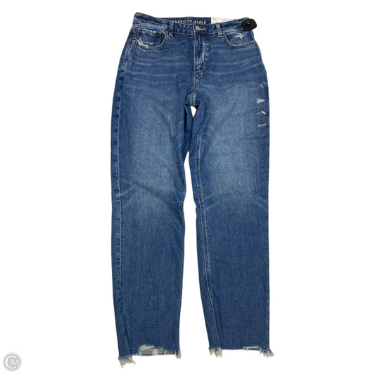 Jeans Straight By American Eagle In Blue Denim, Size: 8