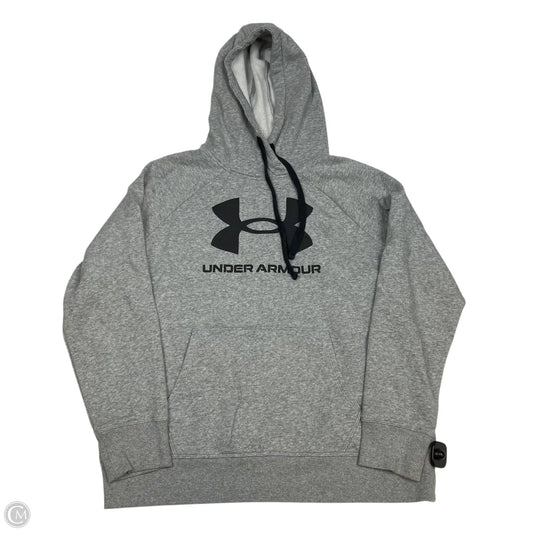 Athletic Sweatshirt Hoodie By Under Armour In Grey, Size: M