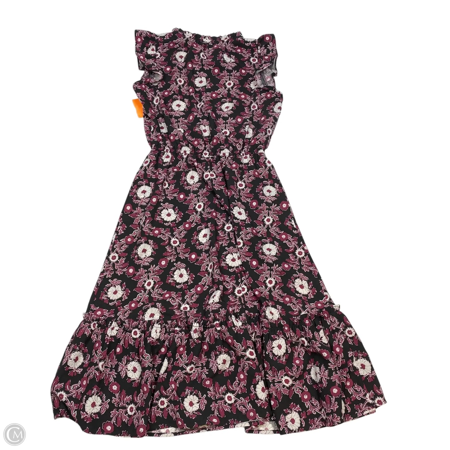 Dress Casual Midi By Loft In Black & Purple, Size: Xxsp