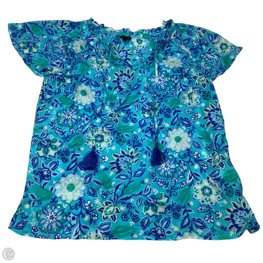 Top Short Sleeve By Talbots In Blue & Green, Size: 1x