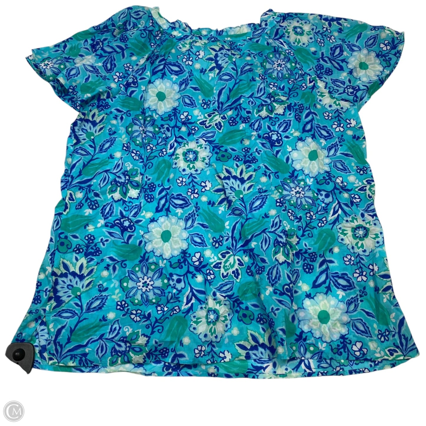 Top Short Sleeve By Talbots In Blue & Green, Size: 1x
