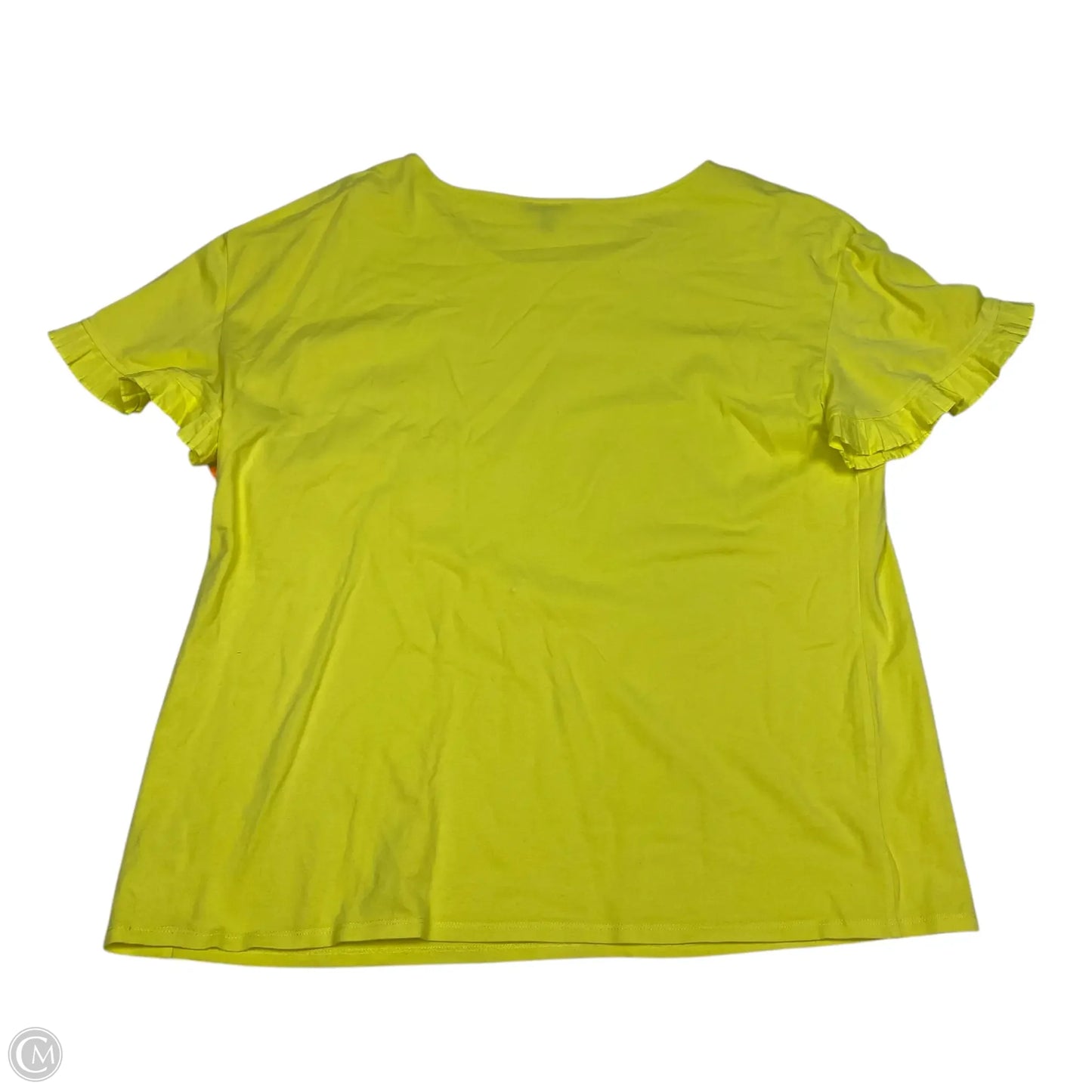 Top Short Sleeve By Talbots In Yellow, Size: Xl