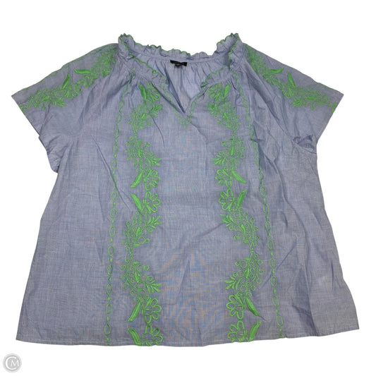 Top Short Sleeve By Talbots In Blue & Green, Size: Xl