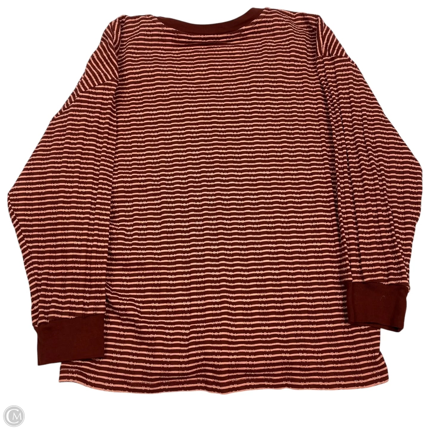 Top 3/4 Sleeve By Anthropologie In Pink & Red, Size: M