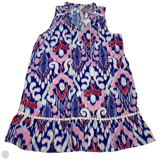 Dress Casual Short By Crown And Ivy In Blue & Pink, Size: L