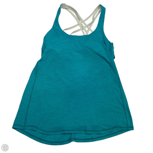 Athletic Tank Top By Lululemon In Green & White, Size: S