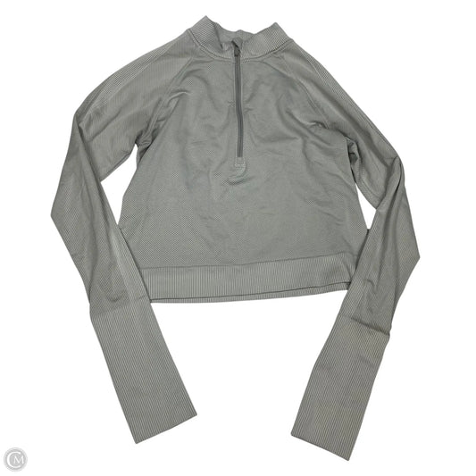 Athletic Top Long Sleeve Collar By Lululemon In Grey, Size: M